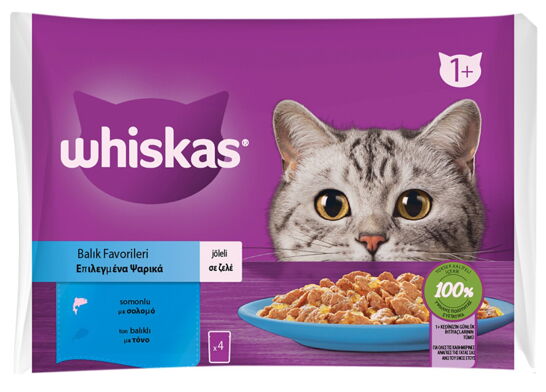 Whiskas Pouch Balık Çeşitleri 4'lü 85 gr X 13 Adet