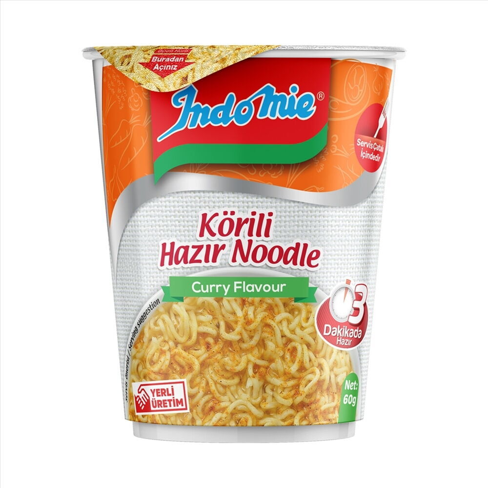 İndomie Noodle Bardak Körili 60 gr X 24 Adet