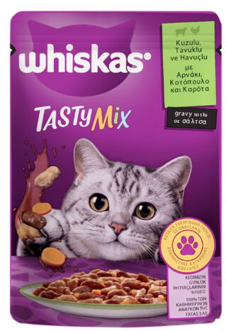 Whiskas Tasty Mix Kuzulu&Tavuklu&Havuçlu 85 gr X 28 Adet