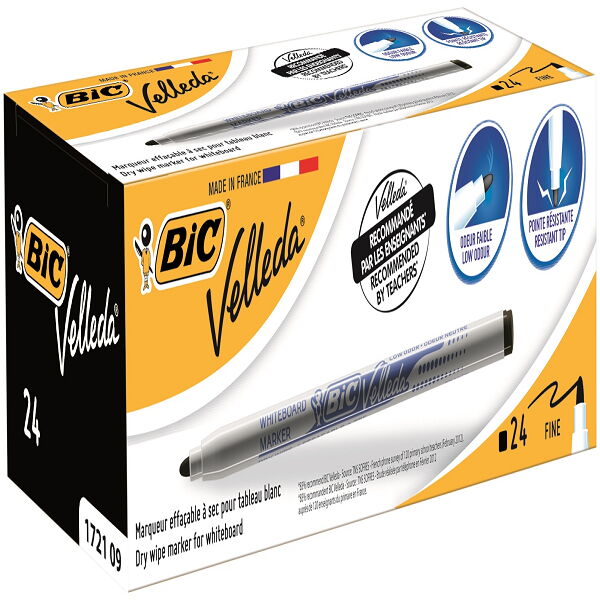 Bic Tahta Kalemi Yuvarlak Uçlu Velleda Siyah X 24 Adet